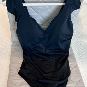 Black V-Neck Swimsuit